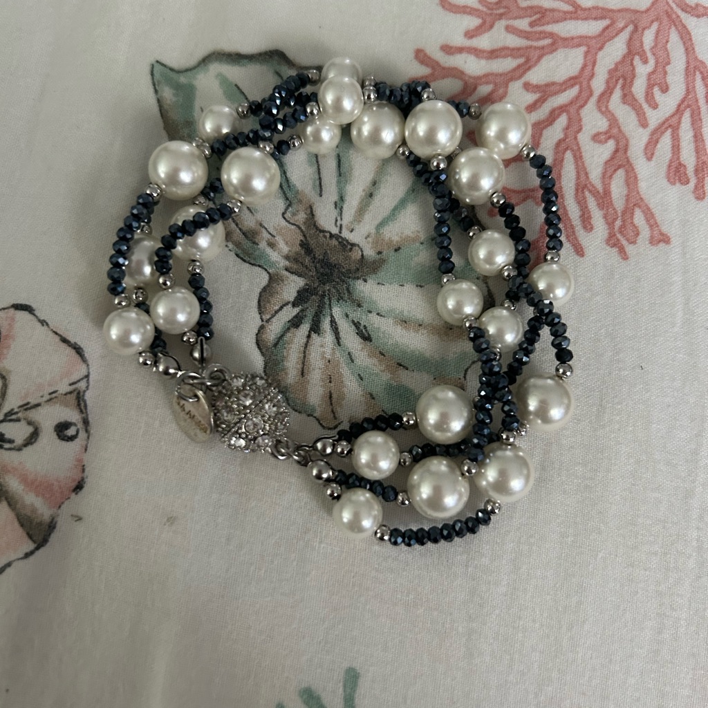 Saachi Sterling Silver Beaded Magnetic Bracelet